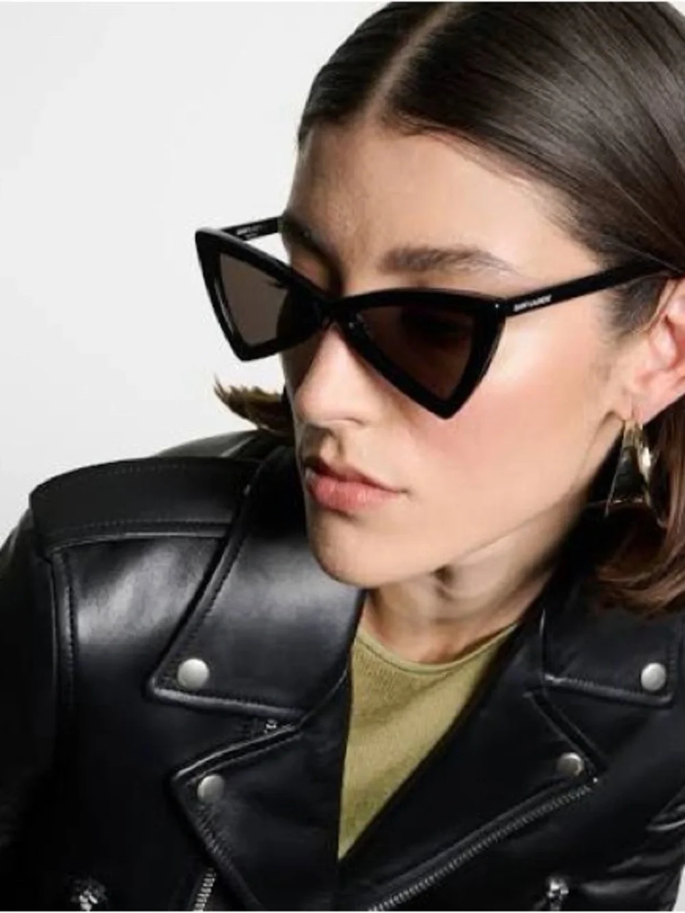 Saint Laurent Black Cat-Eye Sunglasses with Hard Case